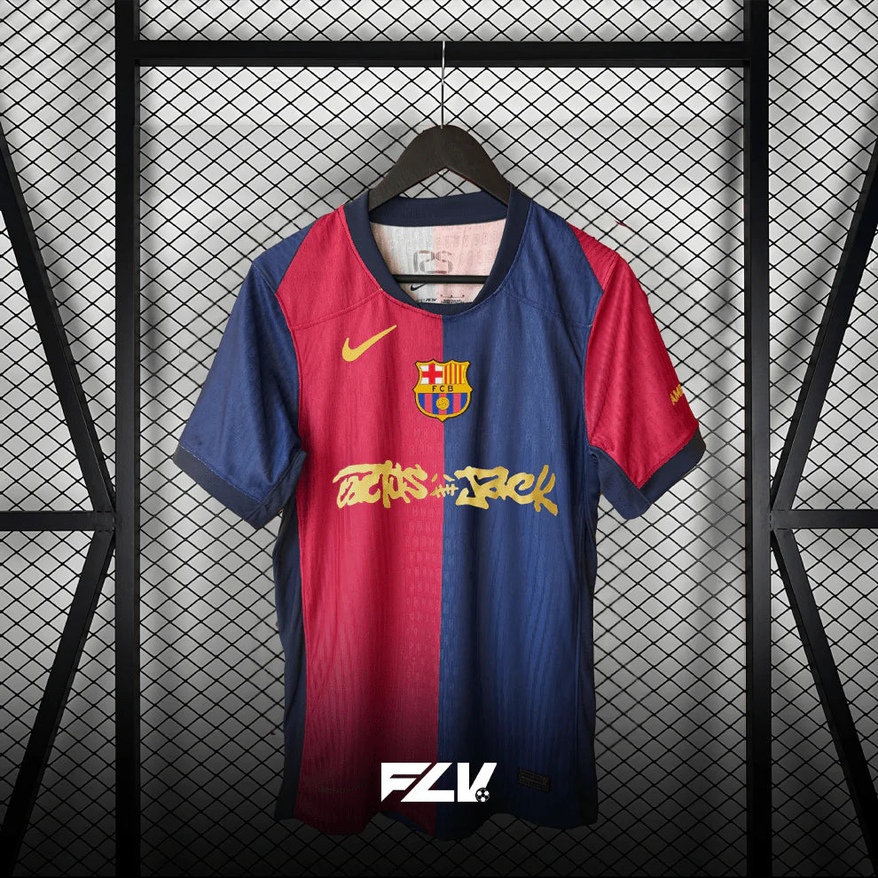 Maglia Home 24/25 del Barcellona × Travis Scott "Cactus Jack"