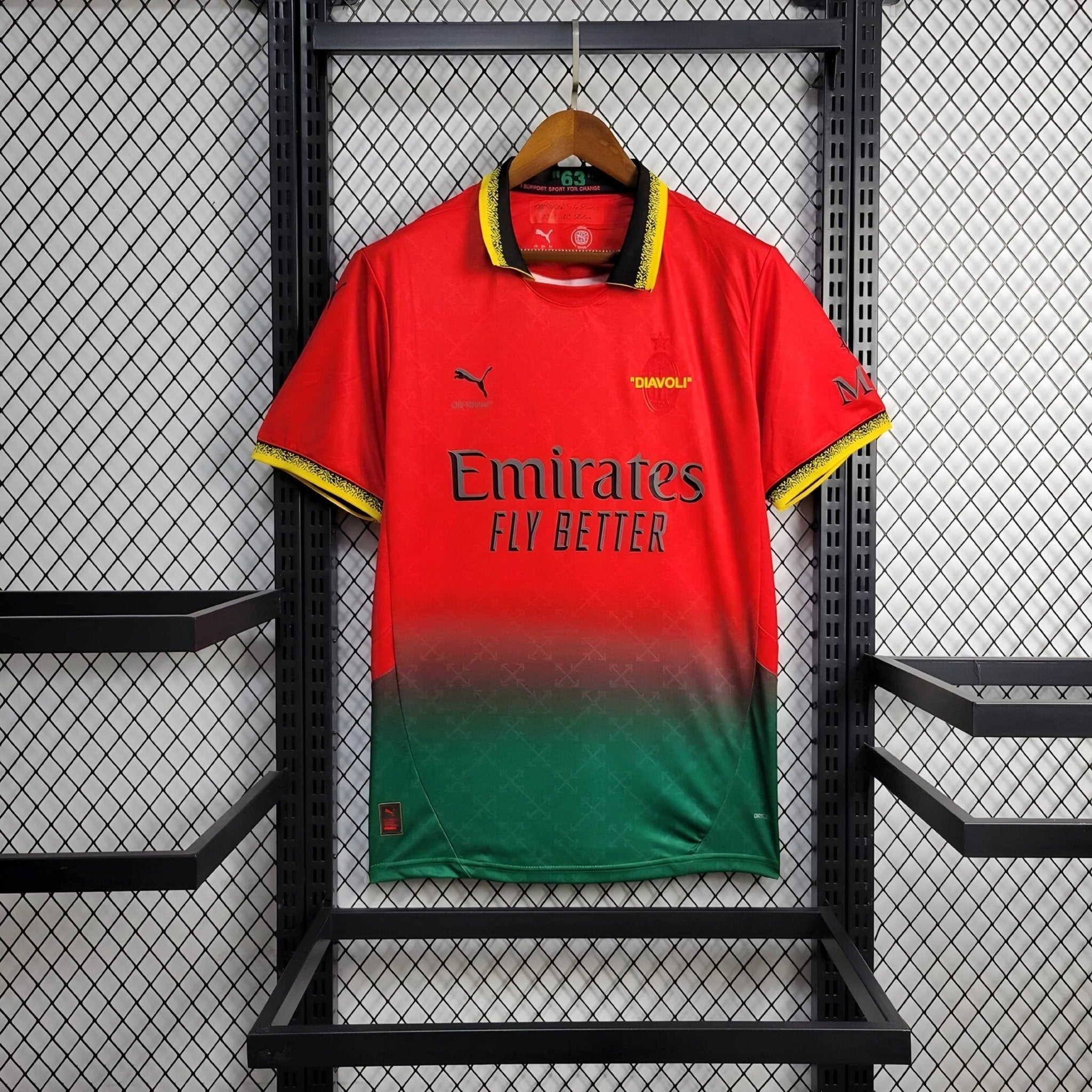 Maglia speciale rossa 24/25 AC Milan × OFF-White