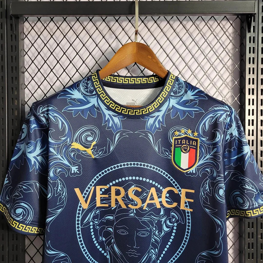 Italia × Versace 23/24 Camicia Blu Speciale
