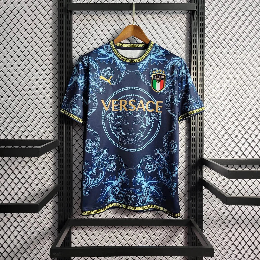 Italia × Versace 23/24 Camicia Blu Speciale